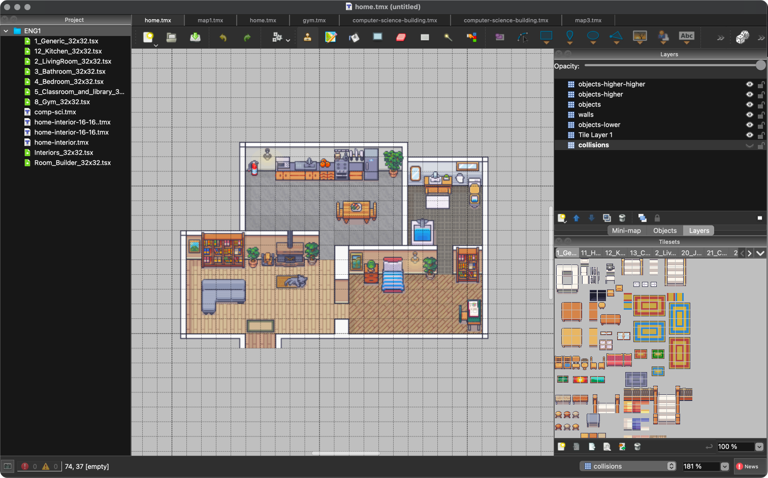 Map design screenshot