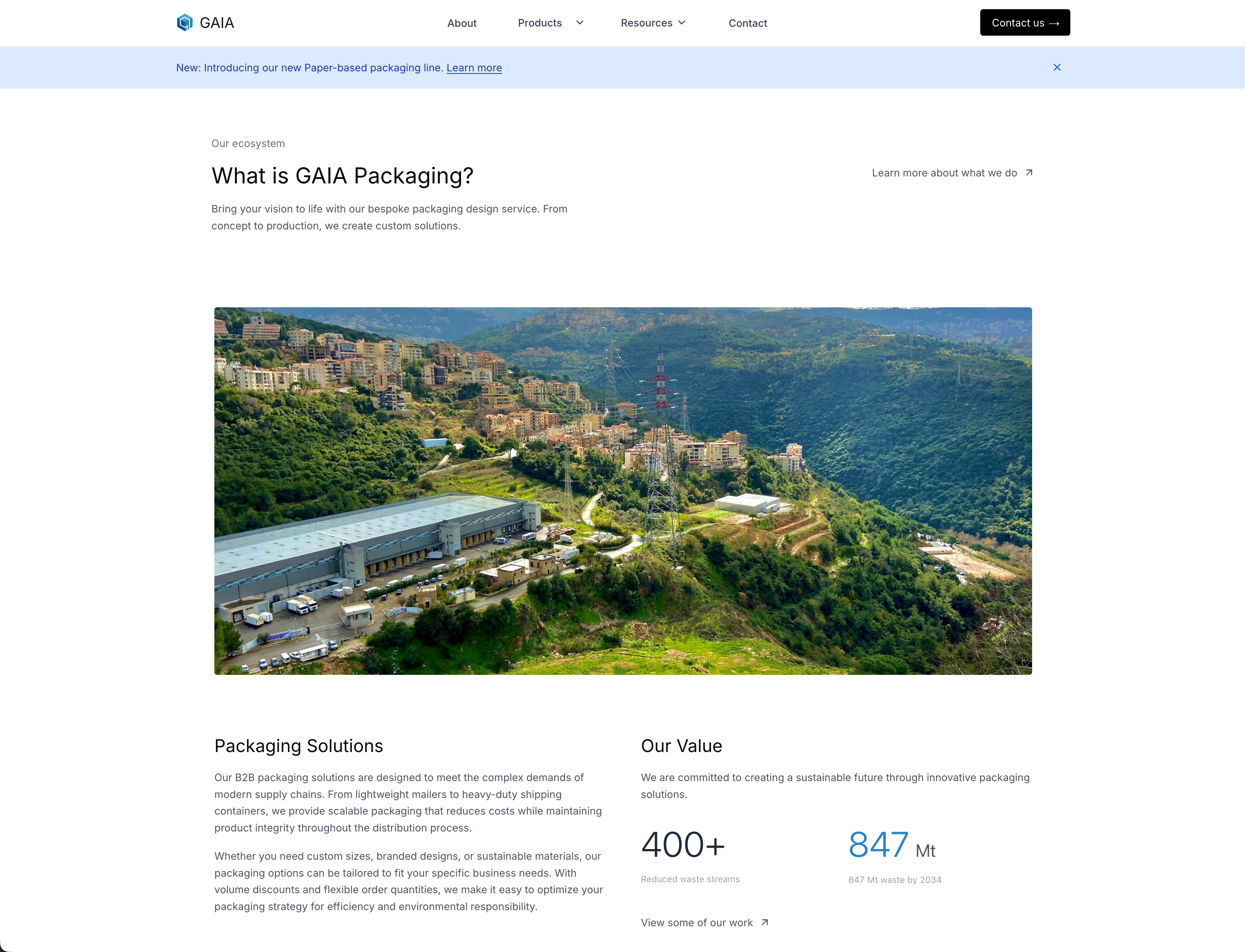 Gaia Packaging Website