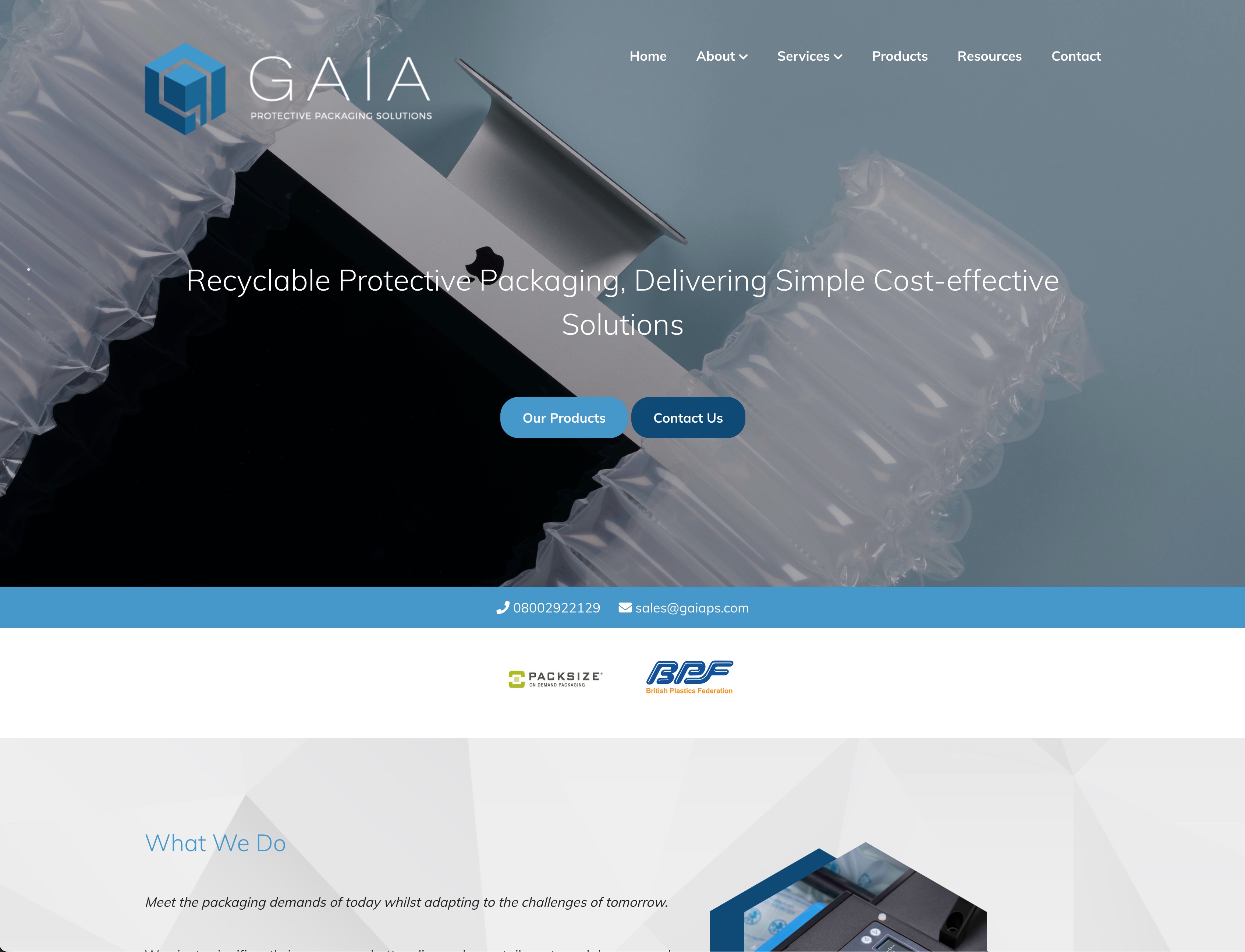 Gaia Packaging Website