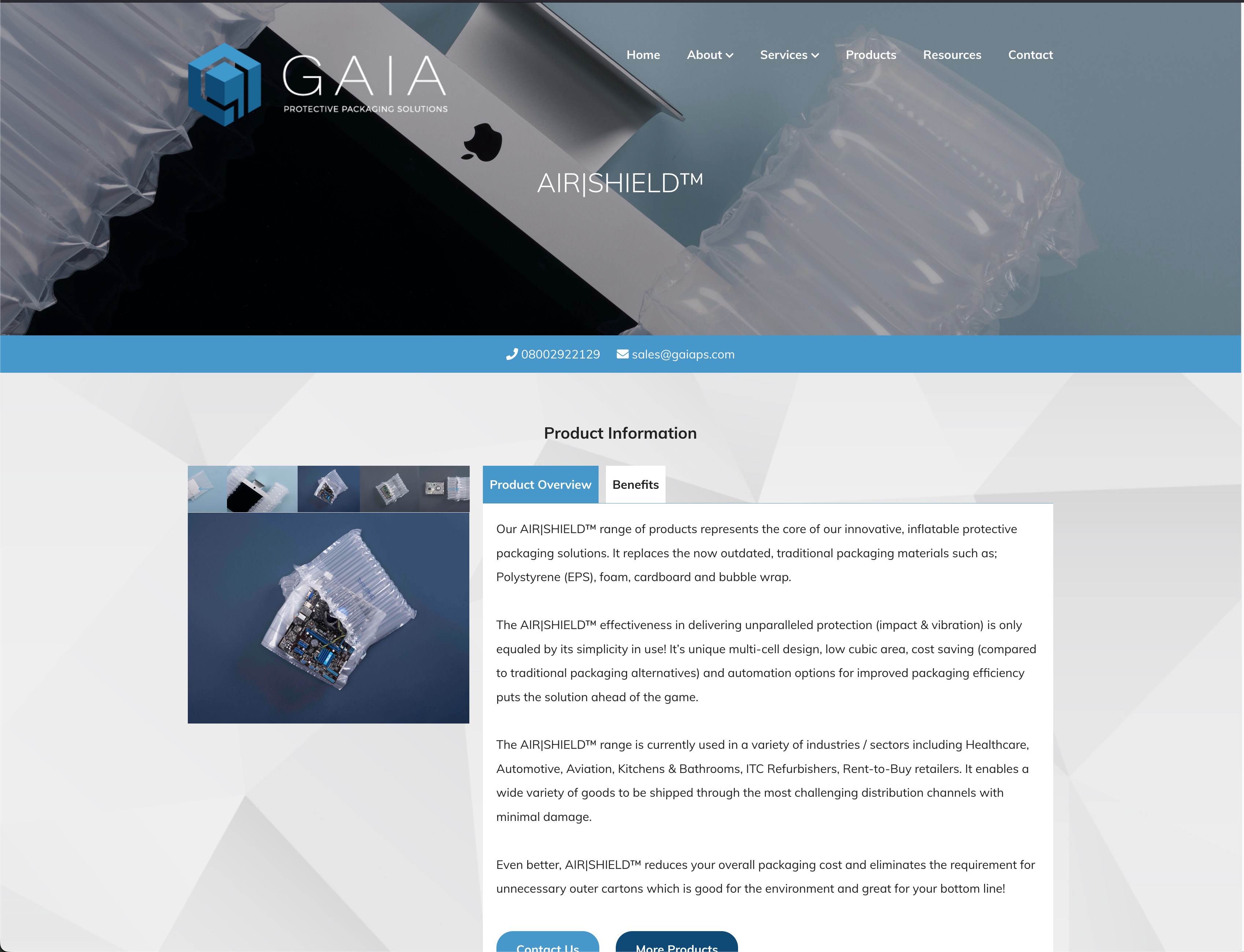 Before Screenshot - Old Product Page