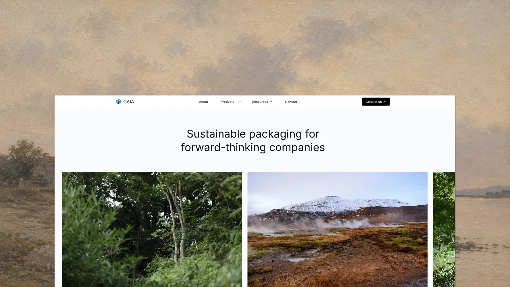 Sustainability landing page